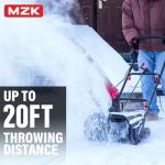 MZK 16-Inch Electric Snow Blower with 20ft Throw