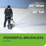 Greenworks 80V 20” Cordless Brushless Snow Blower