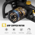 DCS08A Corded 15-Amp Electric Chainsaw with 2 Chains