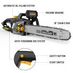 DCS08A Corded 15-Amp Electric Chainsaw with 2 Chains