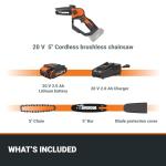 Worx 20V Mini Cordless Chainsaw with Battery