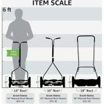 18" 5-Blade Push Reel Mower, Grey