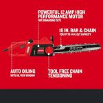 16" 12-Amp Electric Chainsaw by CRAFTSMAN