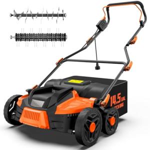 TIECTOWN 16-Inch Electric Dethatcher and Scarifier