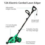 12 Amp Electric Corded Lawn Edger with Adjustable Height
