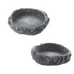 2 Pack Reptile Water Dish & Food Bowl