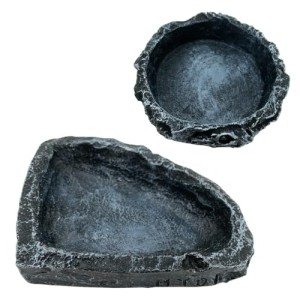 AIMALL Reptile Feeding Dish - Non-Slip Food & Water Bowl