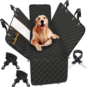 Waterproof Dog Car Seat Cover with Storage Pockets