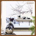 Zakkart Metal Cat Window Perch with Cozy Bed