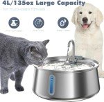 Automatic Stainless Steel Cat Water Fountain, 4L