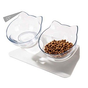 Luck Dawn Double Elevated Cat Bowls with Stand