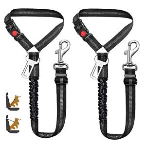 2-Pack Adjustable Dog Seatbelts for Cars