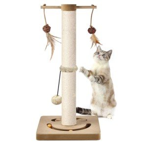 AUSCAT Interactive Cat Scratching Post - 63 cm Beige