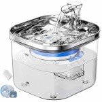 LKUWEE 2L Stainless Steel Pet Water Fountain