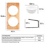 Elevated Ceramic Cat Bowls with Bamboo Stand