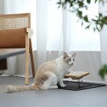 Elevated Ceramic Cat Bowls with Bamboo Stand