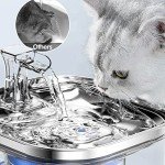 LKUWEE 2L Stainless Steel Pet Water Fountain