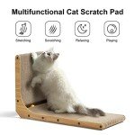 L-Shaped Wall-Mounted Cat Scratcher with Toy