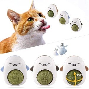 3 Rotating Catnip Balls for Playful Kittens