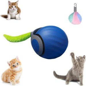 Interactive Rechargeable Cat Toy Ball - Blue