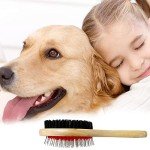 Double-Sided Wooden Dog Brush for Grooming