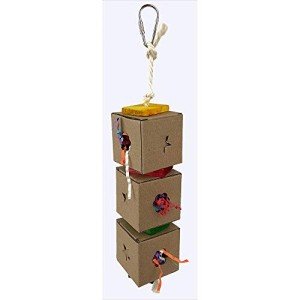 Bird Foraging Boxes with Paper Toy - White
