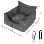 Portable Dog Booster Seat with Safety Belt & Pockets