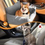 Portable Dog Booster Seat with Safety Belt & Pockets