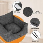 Portable Dog Booster Seat with Safety Belt & Pockets