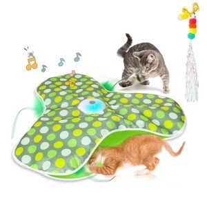 Rechargeable 360° Interactive Cat Toy with Feathers