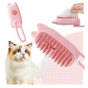 3-in-1 Cat Steam Brush for Grooming & Massage