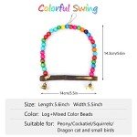 Colorful Wooden Bird Swing for Budgies