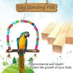 Colorful Wooden Bird Swing for Budgies