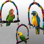 Colorful Wooden Bird Swing for Budgies