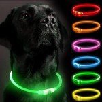 Rechargeable LED Dog Collar for Night Walks (Green)