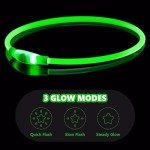 Rechargeable LED Dog Collar for Night Walks (Green)