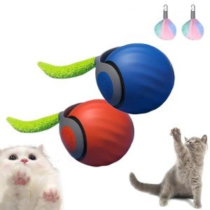 Interactive Automatic Cat Toy Ball with Plush Tail