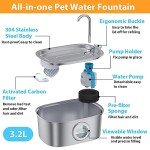 OMIPAWZ 3.2L Automatic Stainless Steel Cat Water Fountain