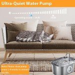 OMIPAWZ 3.2L Automatic Stainless Steel Cat Water Fountain