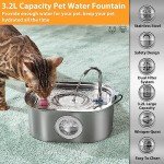 OMIPAWZ 3.2L Automatic Stainless Steel Cat Water Fountain