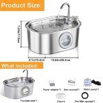 OMIPAWZ 3.2L Automatic Stainless Steel Cat Water Fountain