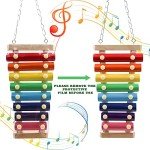 Colorful Bird Xylophone Toy with 8 Metal Keys