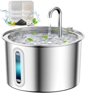 oneisall Automatic Stainless Steel Cat Water Fountain