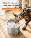oneisall Automatic Stainless Steel Cat Water Fountain