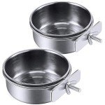 Stainless Steel Bird Feed Bowls with Clamps - 2 Pack