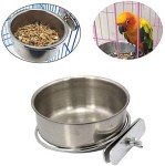 Stainless Steel Bird Feed Bowls with Clamps - 2 Pack
