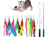 Interactive Cat Toy Set with Feather Wands and Replacements