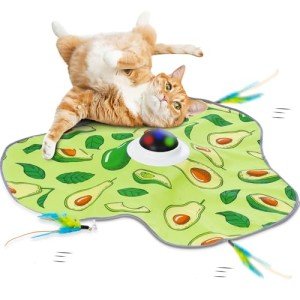 Interactive Cat Toy with Moving Feathers and Lights