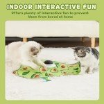 Interactive Cat Toy with Moving Feathers and Lights