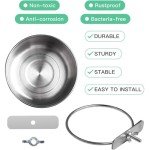Stainless Steel Bird Feeding Cups with Clamp Holder